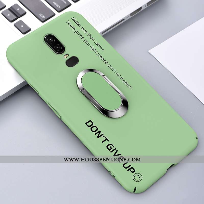 Étui Oneplus 6 Ultra Tendance Incassable Couleur Net Rouge Protection Verte