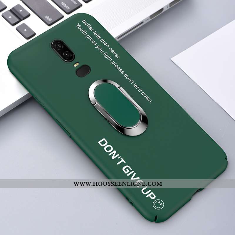 Étui Oneplus 6 Ultra Tendance Incassable Couleur Net Rouge Protection Verte