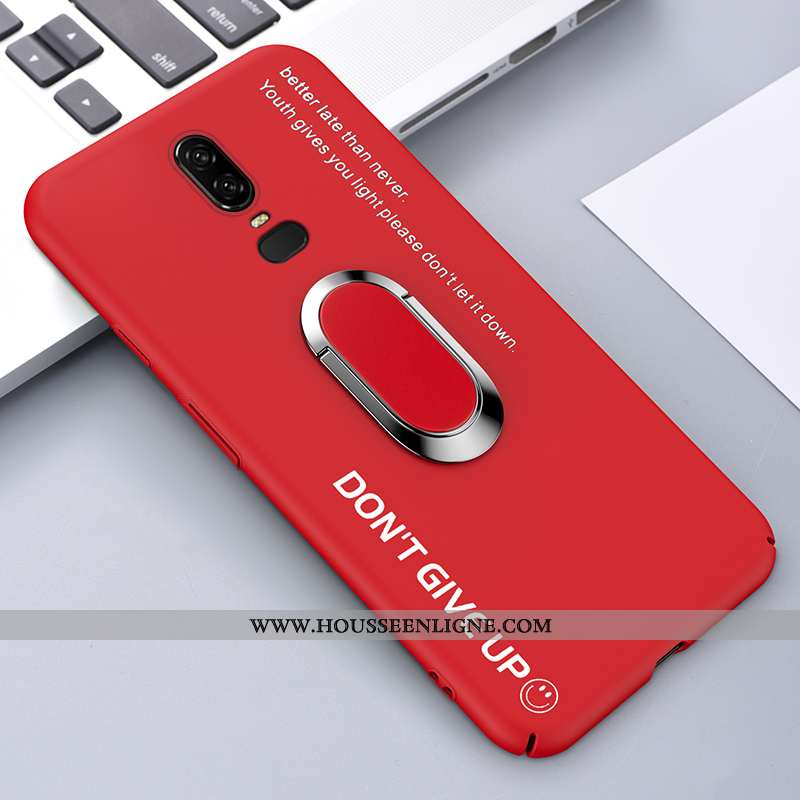 Étui Oneplus 6 Ultra Tendance Incassable Couleur Net Rouge Protection Verte