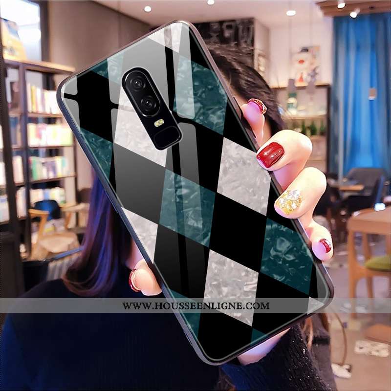 Étui Oneplus 6 Verre Personnalité Coque Cœur Tendance Téléphone Portable Multicolore Coloré