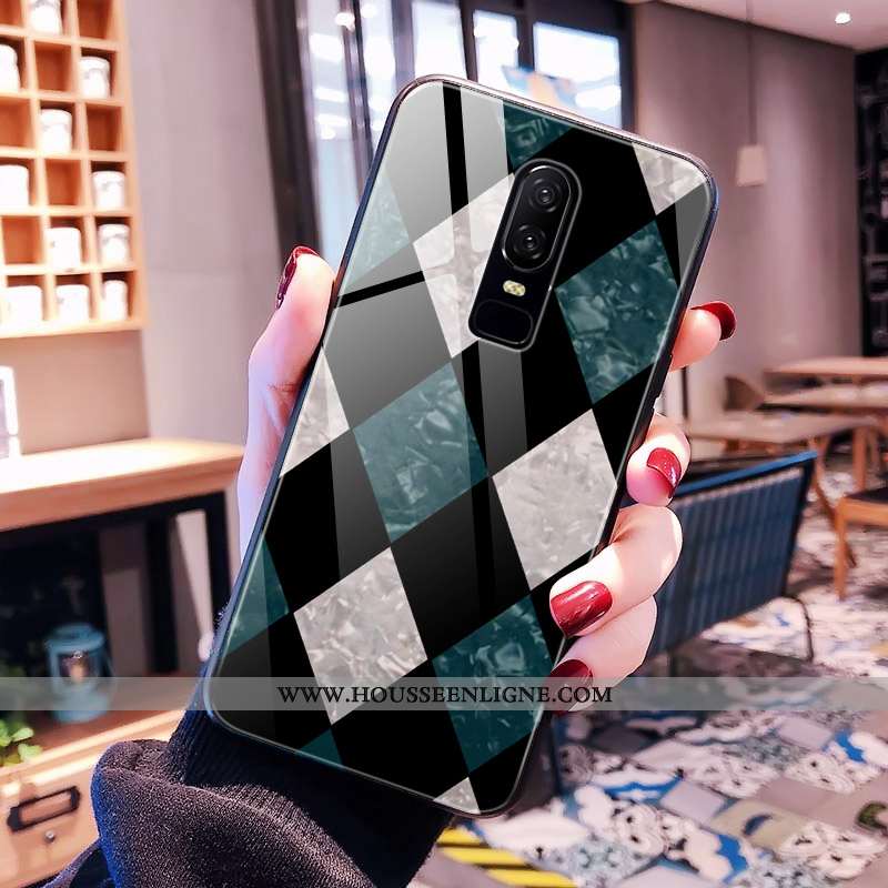 Étui Oneplus 6 Verre Personnalité Coque Cœur Tendance Téléphone Portable Multicolore Coloré