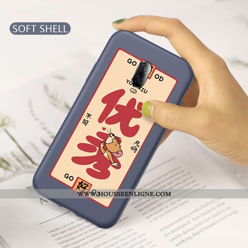 Étui Oneplus 6t Charmant Ultra Silicone Dessin Animé Chat Fluide Doux Protection Rouge