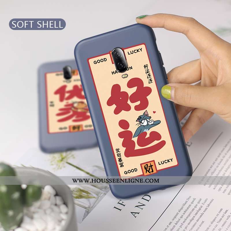 Étui Oneplus 6t Charmant Ultra Silicone Dessin Animé Chat Fluide Doux Protection Rouge