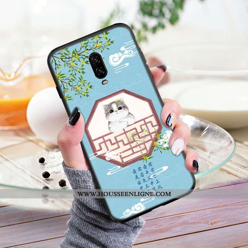 Étui Oneplus 6t Créatif Ultra Coque Mode Tout Compris Téléphone Portable Vent Bleu