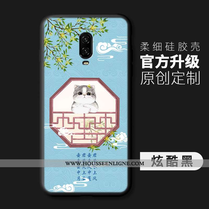 Étui Oneplus 6t Créatif Ultra Coque Mode Tout Compris Téléphone Portable Vent Bleu