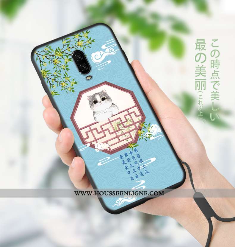 Étui Oneplus 6t Créatif Ultra Coque Mode Tout Compris Téléphone Portable Vent Bleu