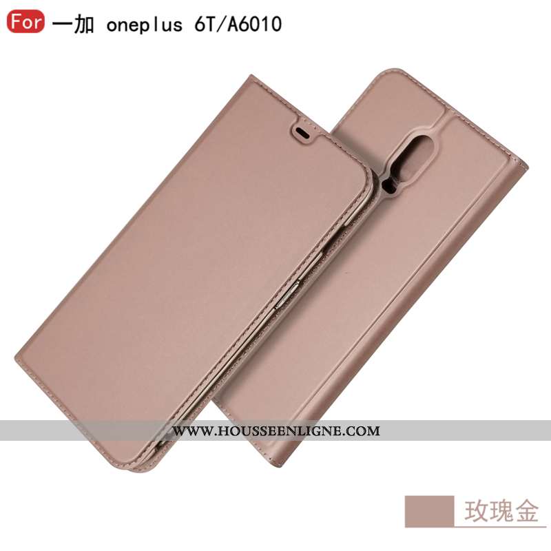 Étui Oneplus 6t Cuir Protection Téléphone Portable Business Carte Incassable Noir