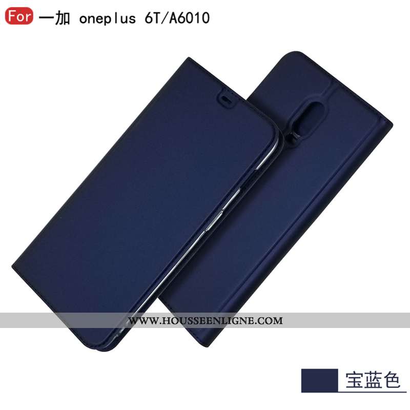 Étui Oneplus 6t Cuir Protection Téléphone Portable Business Carte Incassable Noir