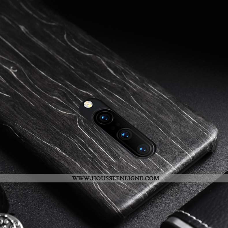 Étui Oneplus 6t En Bois Ultra Coque Protection Téléphone Portable Incassable Délavé En Daim Noir
