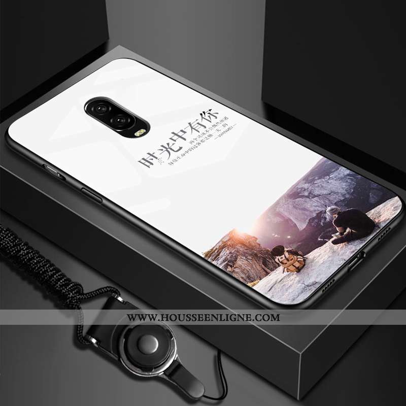 Étui Oneplus 6t Fluide Doux Silicone Tendance Difficile Créatif Ultra Miroir Blanche