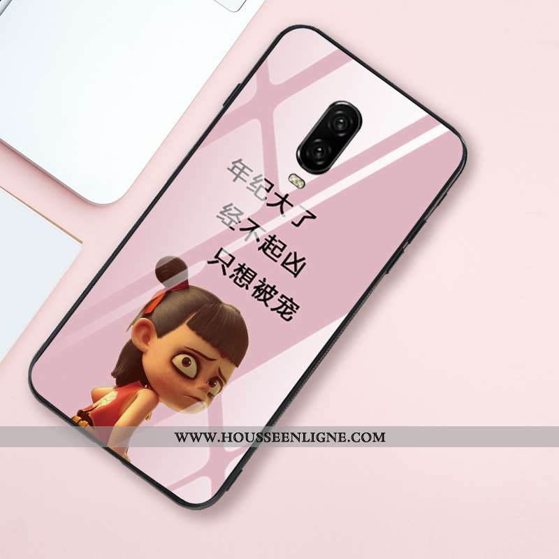 Étui Oneplus 6t Protection Verre Créatif Fluide Doux Tendance Net Rouge Style Chinois Khaki