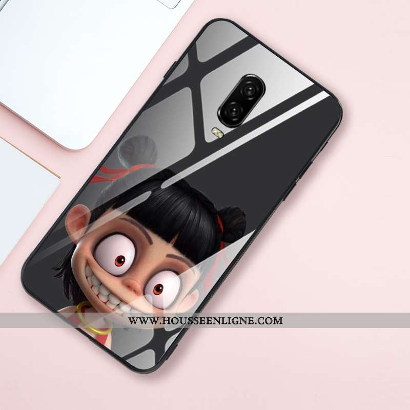 Étui Oneplus 6t Protection Verre Créatif Fluide Doux Tendance Net Rouge Style Chinois Khaki
