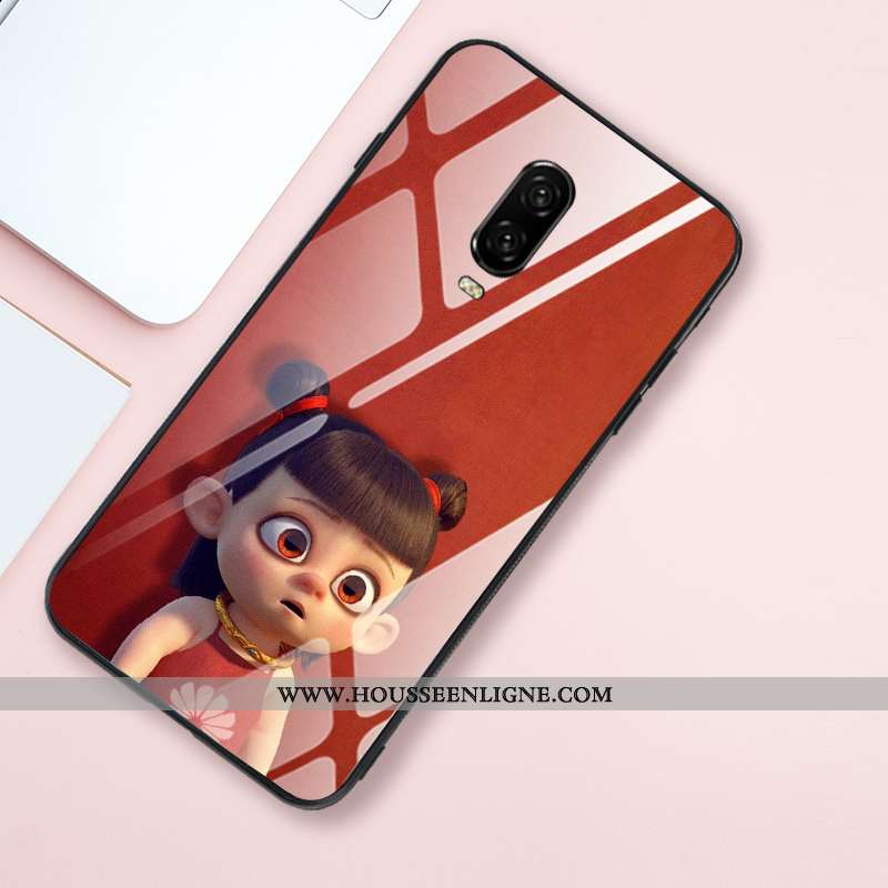 Étui Oneplus 6t Protection Verre Créatif Fluide Doux Tendance Net Rouge Style Chinois Khaki