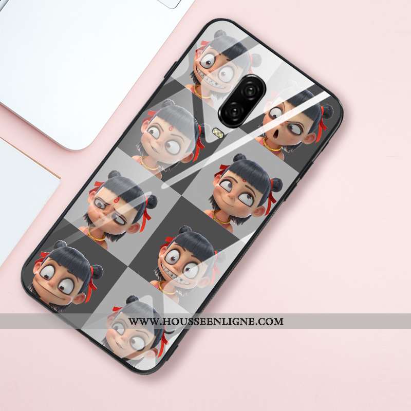 Étui Oneplus 6t Protection Verre Créatif Fluide Doux Tendance Net Rouge Style Chinois Khaki