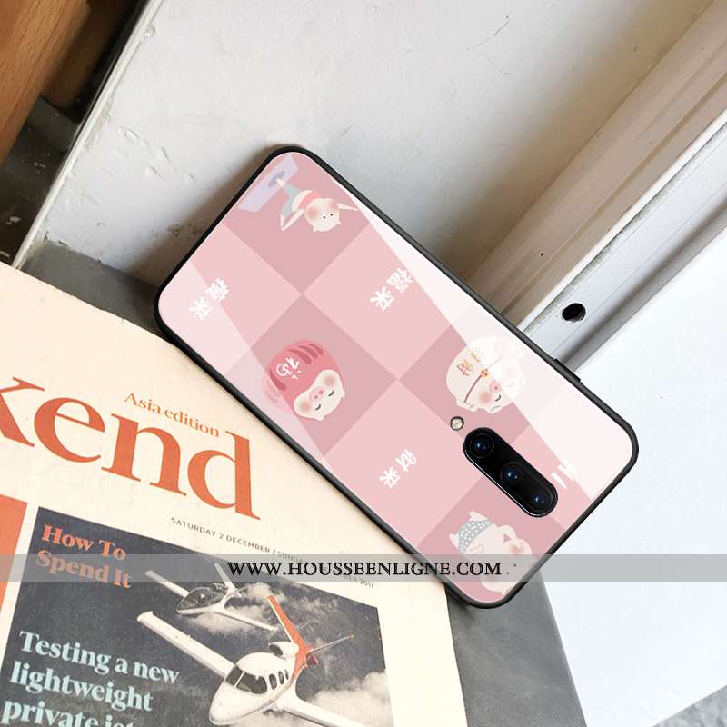 Étui Oneplus 6t Protection Verre Nouveau Dessin Animé Charmant Net Rouge Orange