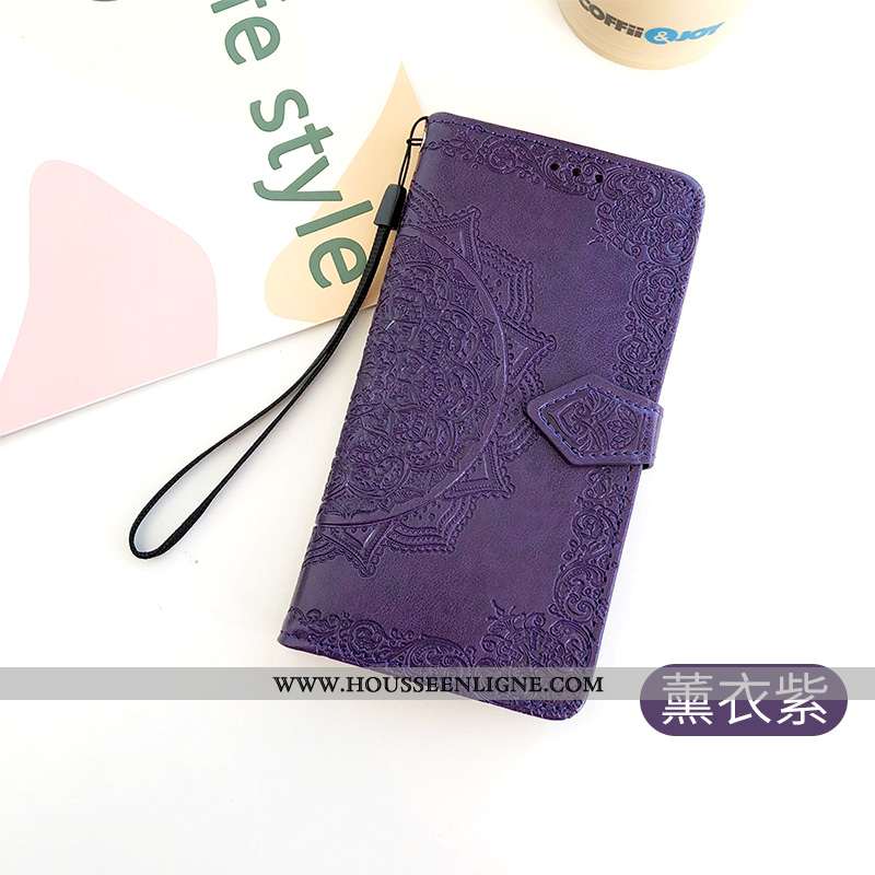 Étui Oneplus 6t Tendance Cuir Coque Protection Portefeuille Rose Pu