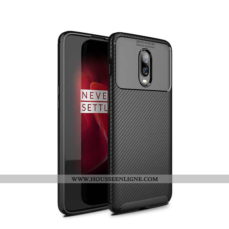 Étui Oneplus 6t Tendance Fluide Doux Noir Téléphone Portable Net Rouge Protection Silicone
