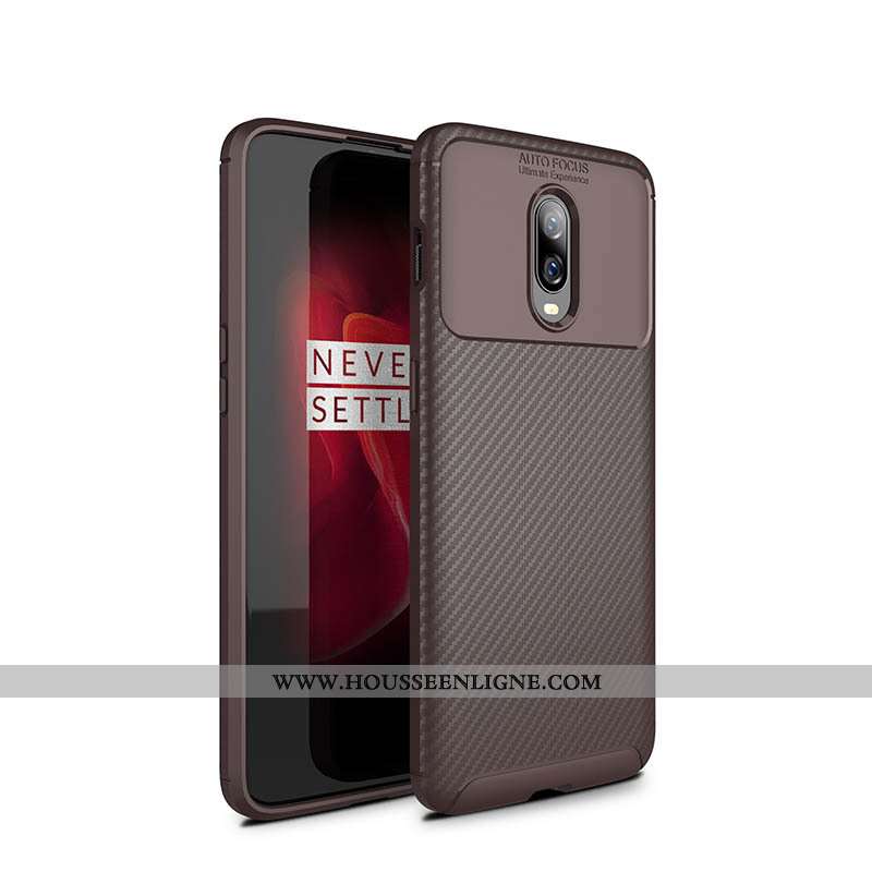 Étui Oneplus 6t Tendance Fluide Doux Noir Téléphone Portable Net Rouge Protection Silicone