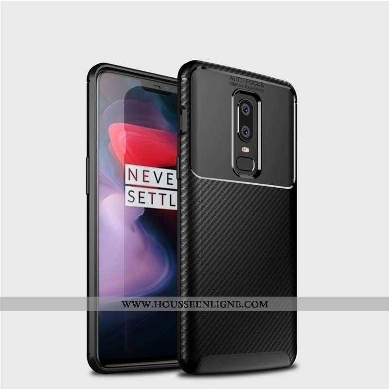 Étui Oneplus 6t Tendance Fluide Doux Noir Téléphone Portable Net Rouge Protection Silicone