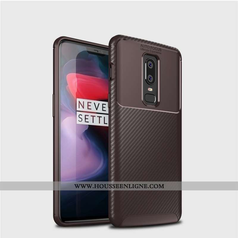 Étui Oneplus 6t Tendance Fluide Doux Noir Téléphone Portable Net Rouge Protection Silicone