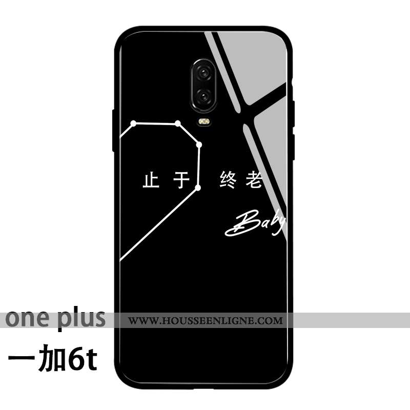 Étui Oneplus 6t Tendance Fluide Doux Personnalité Téléphone Portable Nouveau Blanc Blanche