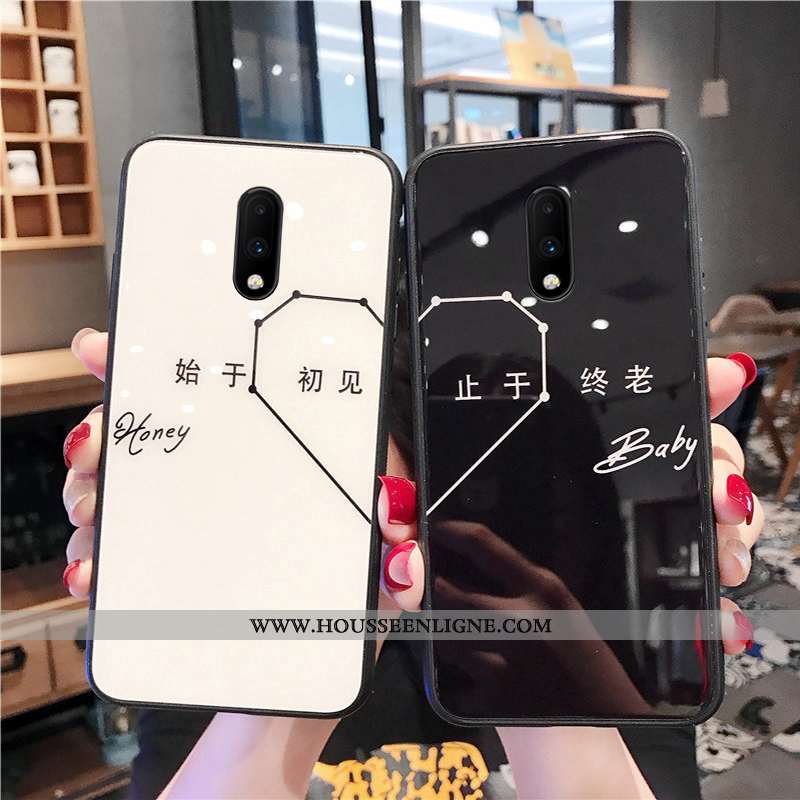 Étui Oneplus 6t Tendance Fluide Doux Personnalité Téléphone Portable Nouveau Blanc Blanche