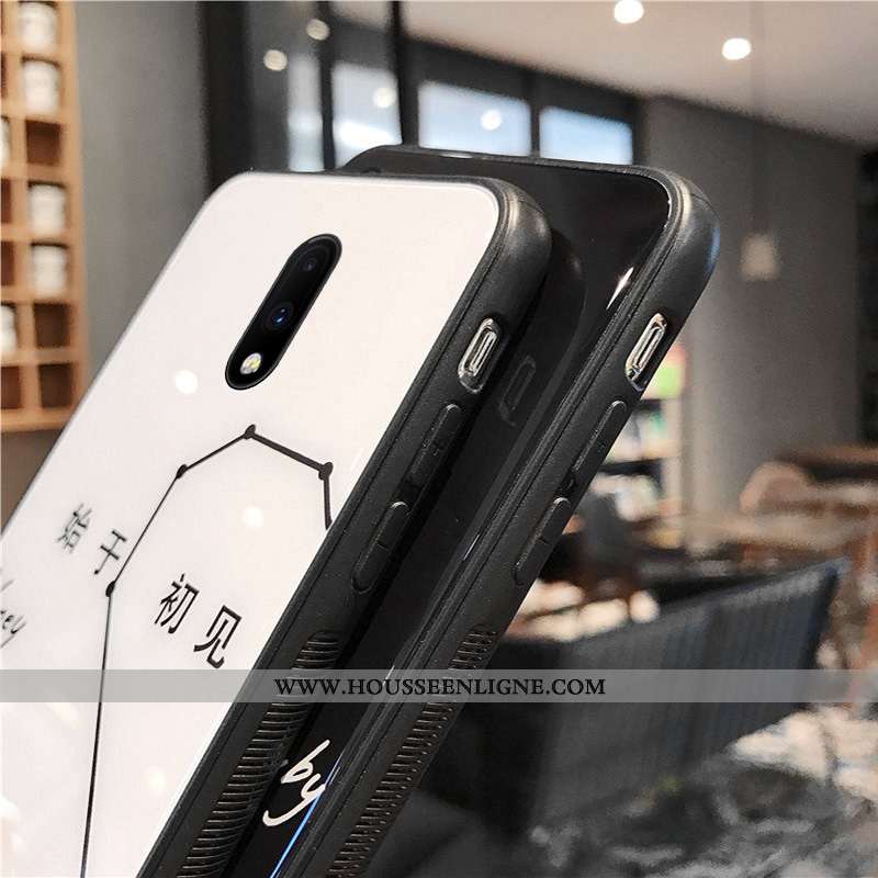 Étui Oneplus 6t Tendance Fluide Doux Personnalité Téléphone Portable Nouveau Blanc Blanche