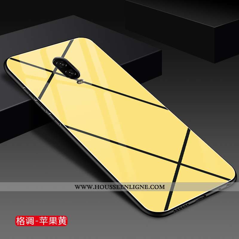 Étui Oneplus 6t Verre Personnalité Net Rouge Tout Compris Protection Mode Jaune