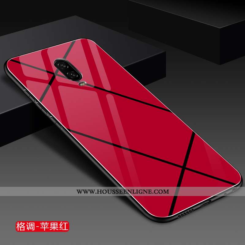 Étui Oneplus 6t Verre Personnalité Net Rouge Tout Compris Protection Mode Jaune