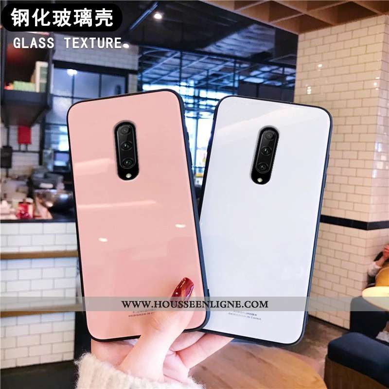 Étui Oneplus 6t Verre Protection Incassable Coque Téléphone Portable Rouge