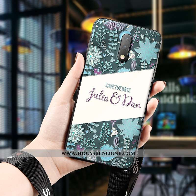 Étui Oneplus 7 Délavé En Daim Personnalité Dimensionnel Téléphone Portable Tendance Art Tout Compris