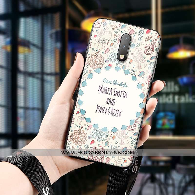 Étui Oneplus 7 Délavé En Daim Personnalité Dimensionnel Téléphone Portable Tendance Art Tout Compris