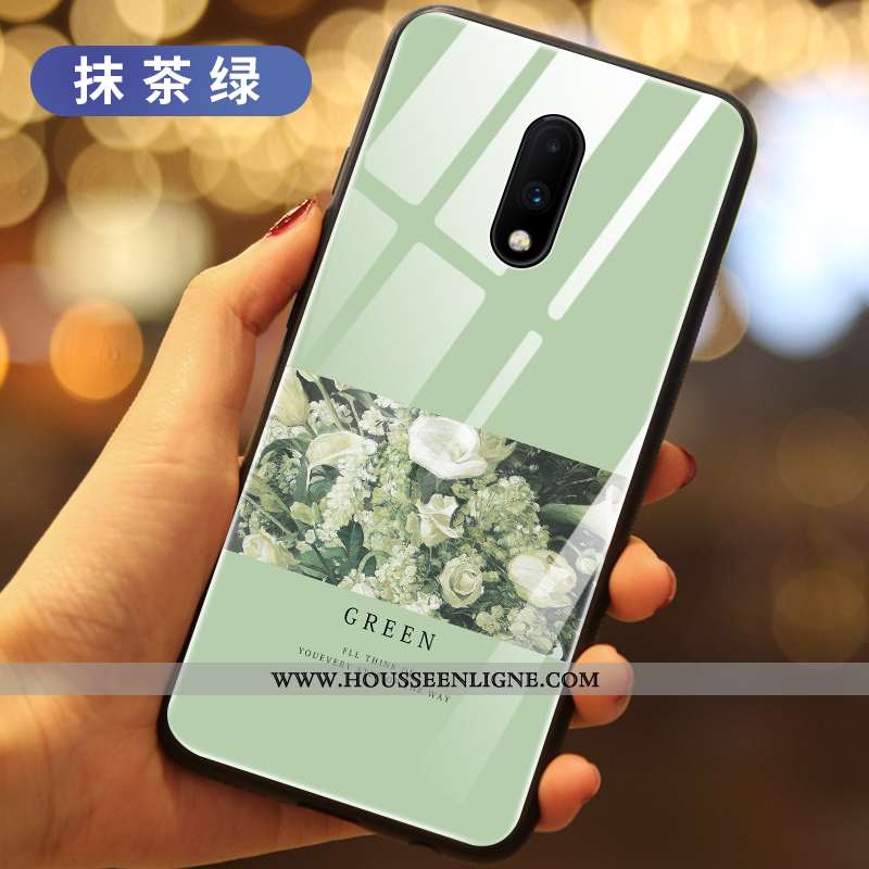 Étui Oneplus 7 Légère Silicone Ultra Tendance Téléphone Portable Fleurs Violet
