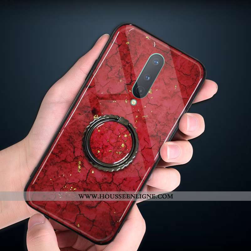 Étui Oneplus 7 Pro Luxe Fluide Doux Incassable Silicone Simple Rouge Violet