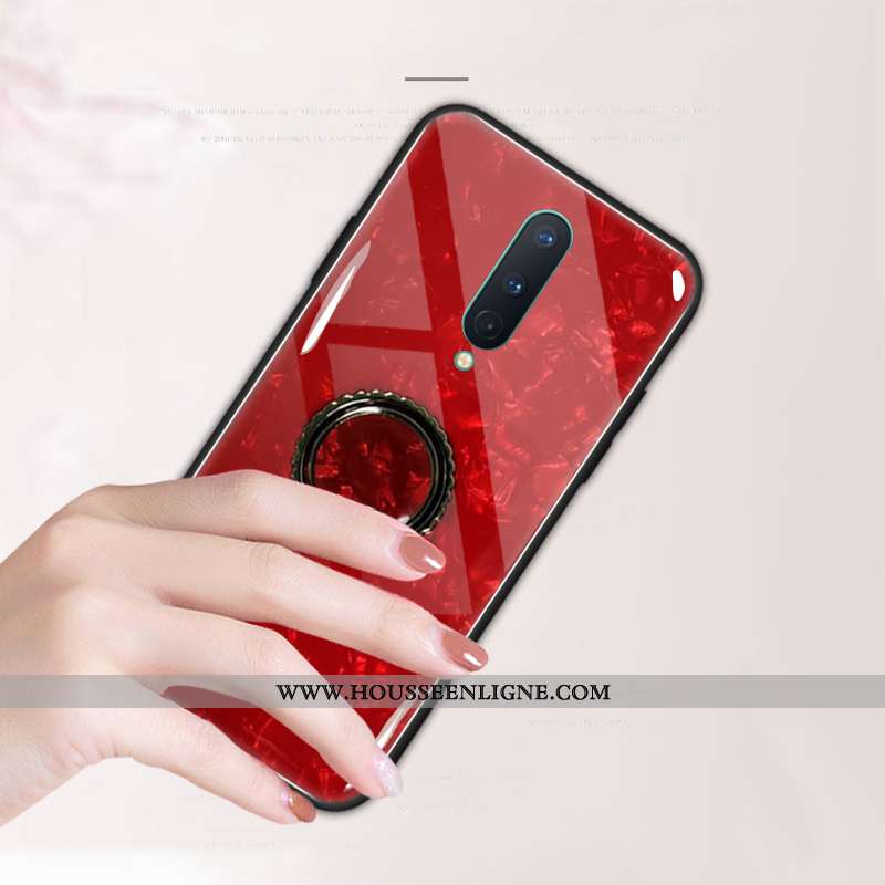 Étui Oneplus 7 Pro Luxe Fluide Doux Incassable Silicone Simple Rouge Violet