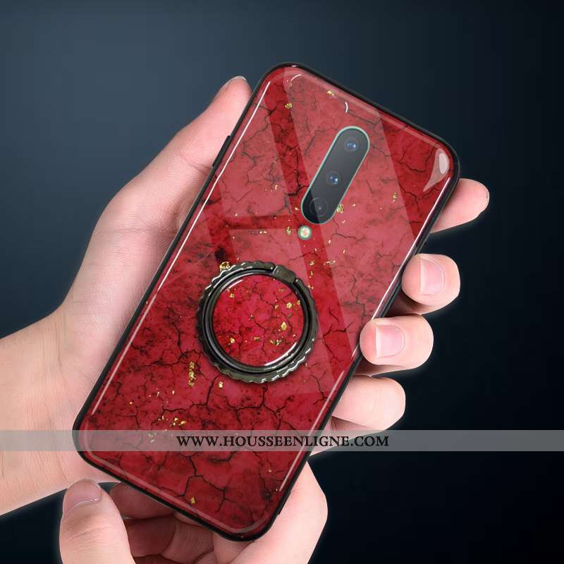 Étui Oneplus 7 Pro Luxe Fluide Doux Incassable Silicone Simple Rouge Violet