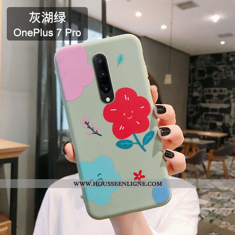 Étui Oneplus 7 Pro Légère Fluide Doux Personnalité Tendance Rose Art