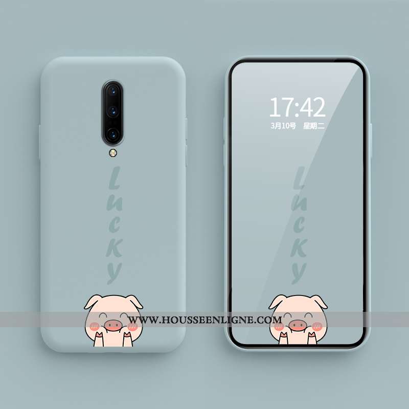 Étui Oneplus 7 Pro Personnalité Créatif Incassable Petit Nouveau Coque En Silicone Bleu