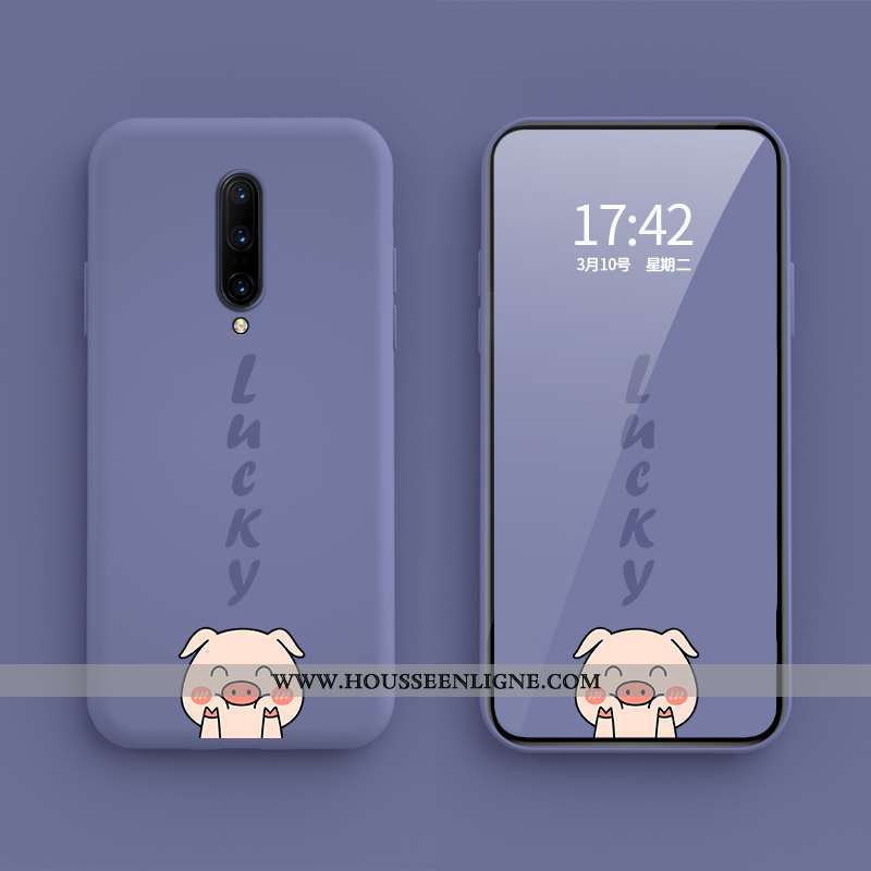 Étui Oneplus 7 Pro Personnalité Créatif Incassable Petit Nouveau Coque En Silicone Bleu