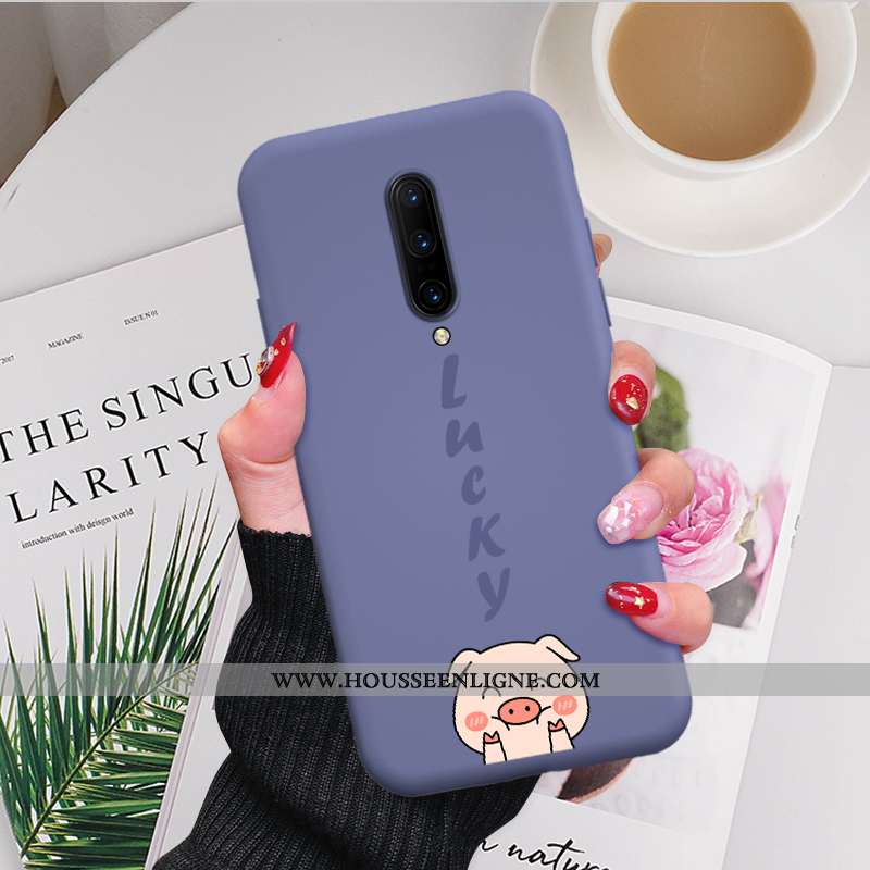 Étui Oneplus 7 Pro Personnalité Créatif Incassable Petit Nouveau Coque En Silicone Bleu
