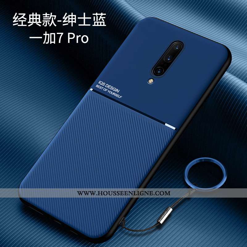 Étui Oneplus 7 Pro Personnalité Créatif Téléphone Portable Silicone Bleu Marin Net Rouge Bleu Foncé
