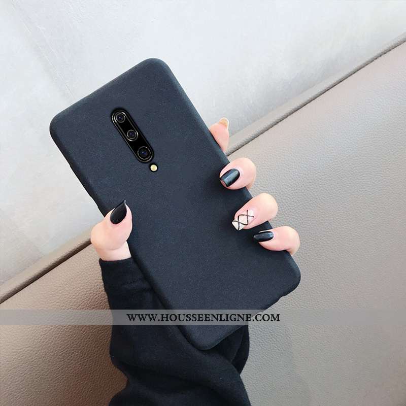 Étui Oneplus 7 Pro Protection Délavé En Daim Fluide Doux Noir Tendance Tout Compris Incassable