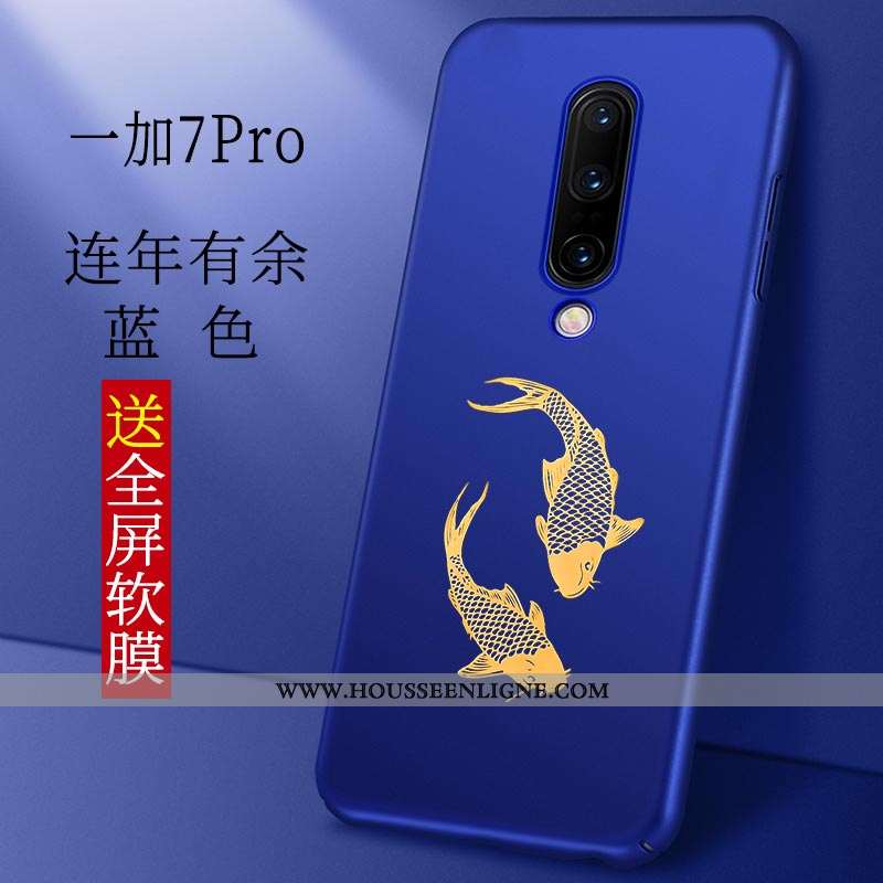 Étui Oneplus 7 Pro Protection Délavé En Daim Incassable Légère Coque Sentir Rouge