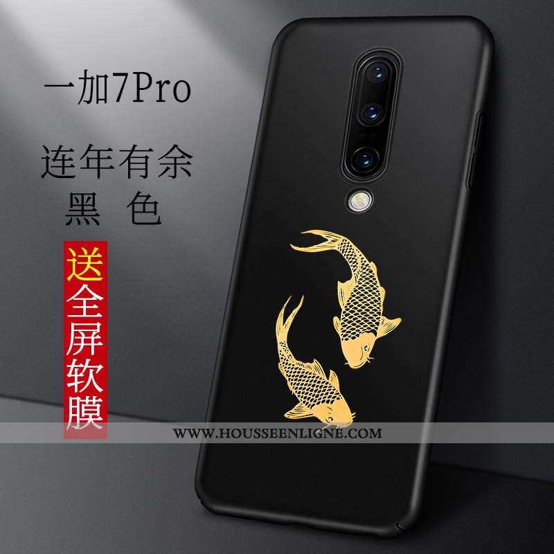 Étui Oneplus 7 Pro Protection Délavé En Daim Incassable Légère Coque Sentir Rouge
