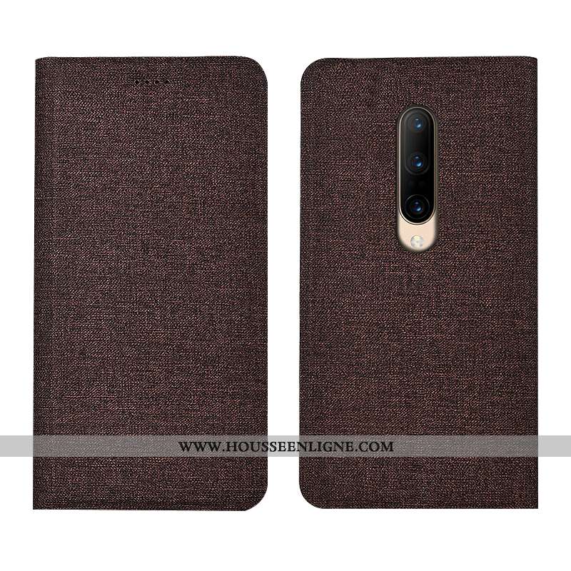 Étui Oneplus 7 Pro Protection Incassable Housse Lin Gris Tout Compris