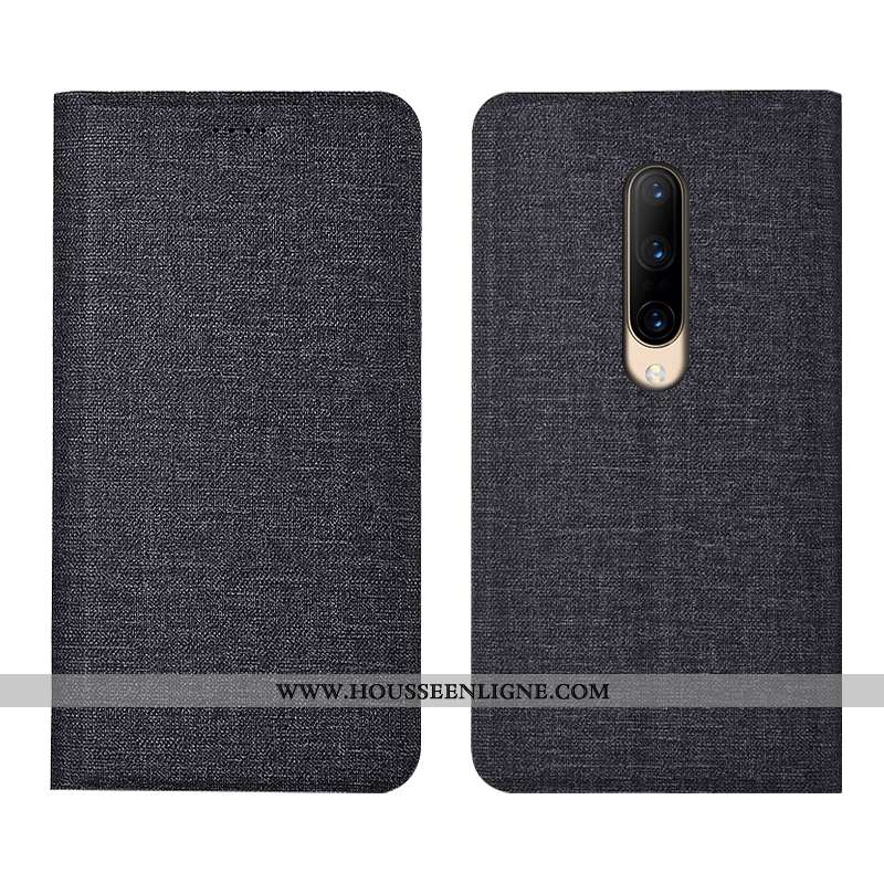 Étui Oneplus 7 Pro Protection Incassable Housse Lin Gris Tout Compris