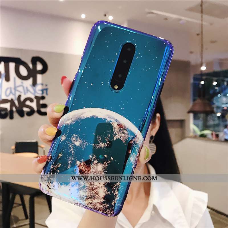 Étui Oneplus 7 Pro Protection Personnalité Tout Compris Planète Silicone Coque Bleu
