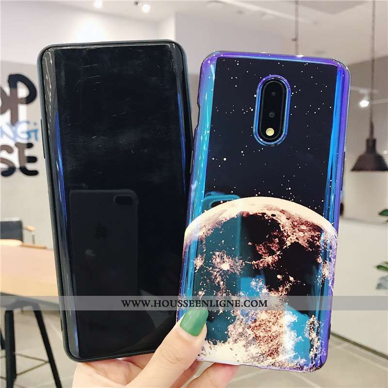 Étui Oneplus 7 Pro Protection Personnalité Tout Compris Planète Silicone Coque Bleu