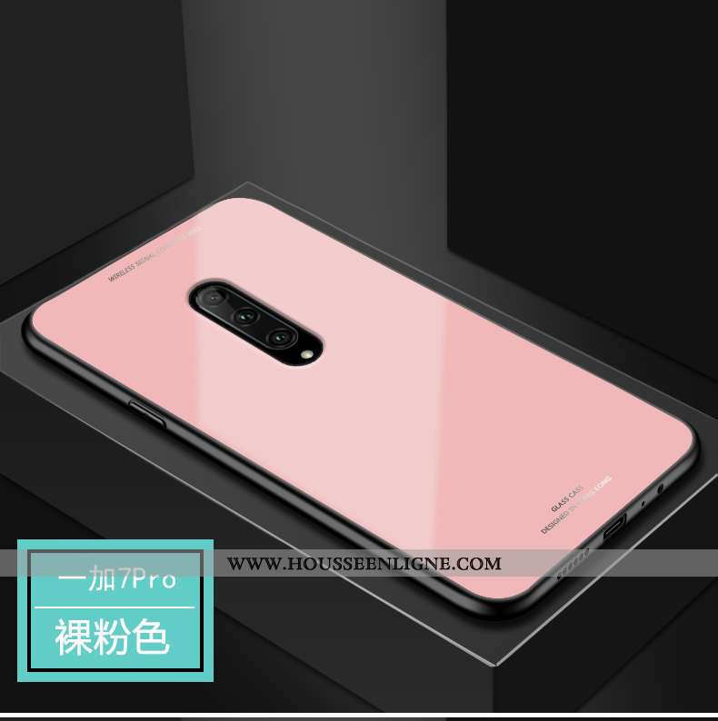 Étui Oneplus 7 Pro Protection Verre Téléphone Portable Tout Compris Amoureux Rose Coque