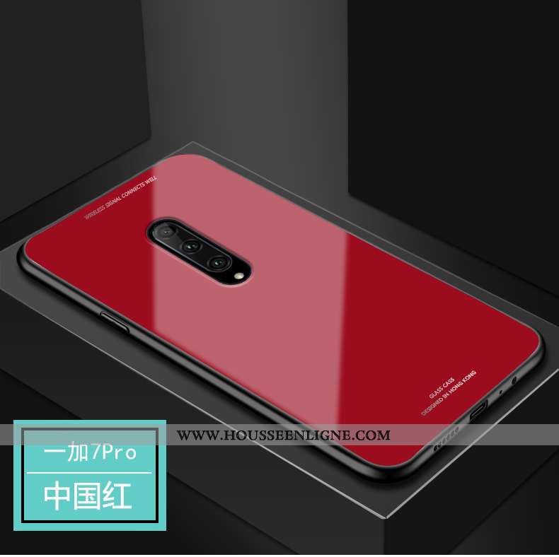 Étui Oneplus 7 Pro Protection Verre Téléphone Portable Tout Compris Amoureux Rose Coque